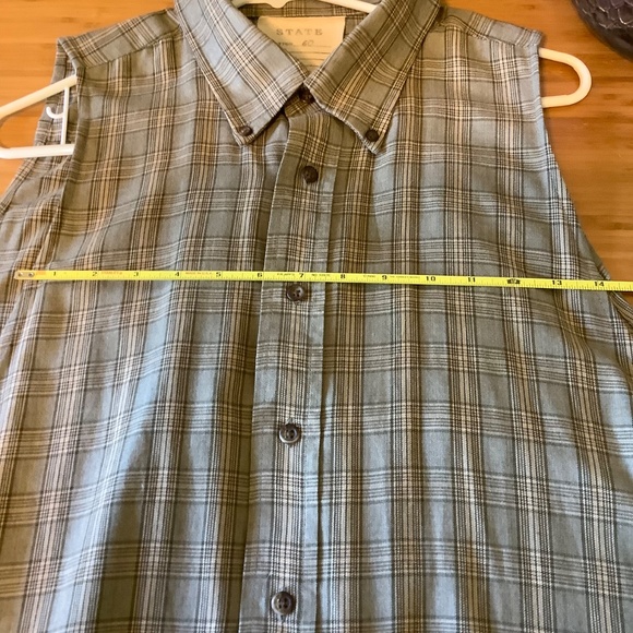 STATE Artist Smock sleeveless buttondown green plaid lightweight collectors item - Picture 13 of 13